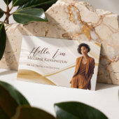 Carte De Visite Code QR de photo professionnelle en agate de luxe