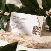 Carte De Visite Code QR de photo professionnelle en agate de luxe