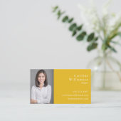 Carte De Visite Code QR de photo professionnelle jaune vibrant min (Debout devant)