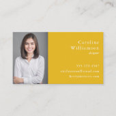 Carte De Visite Code QR de photo professionnelle jaune vibrant min (Devant)