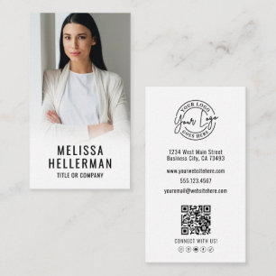 Carte De Visite Code QR de photo professionnelle Logo de l'entrepr