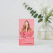 Carte De Visite Code QR de photo professionnelle Logo Rose Vertica (Debout devant)