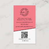 Carte De Visite Code QR de photo professionnelle Logo Rose Vertica (Dos)