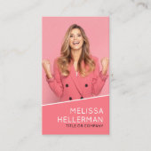 Carte De Visite Code QR de photo professionnelle Logo Rose Vertica (Devant)