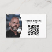 Carte De Visite Code QR de photo professionnelle mur de pierre (Dos)