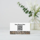 Carte De Visite Code QR de photo professionnelle mur de pierre (Debout devant)