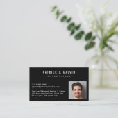 Carte De Visite Code QR de photo professionnelle noir (Debout devant)