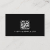 Carte De Visite Code QR de photo professionnelle noir (Dos)