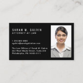 Carte De Visite Code QR de photo professionnelle noir (Devant)