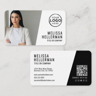 Carte De Visite Code QR de photo professionnelle Votre logo