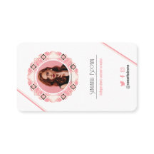 Code QR de photo rose minimale avec motif
