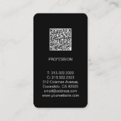 Carte De Visite Code QR de photo simple élégant professionnel (Dos)