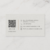 Carte De Visite Code QR de photographe de mariage moderne (Dos)