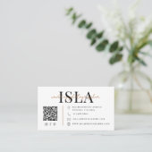 Carte De Visite Code QR de photographe de mariage moderne (Debout devant)