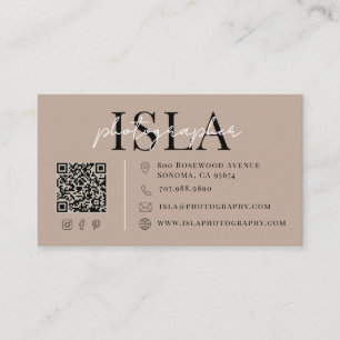 Carte De Visite Code QR de photographe moderne