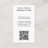 Carte De Visite Code QR de photographe moderne et professionnel (Dos)