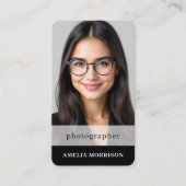 Carte De Visite Code QR de photographe Photo Simple (Devant)