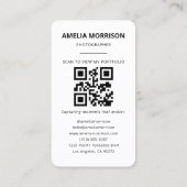 Carte De Visite Code QR de photographe Photo Simple (Dos)