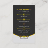 Carte De Visite Code QR de photographe professionnel noir et jaune (Dos)