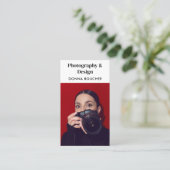 Carte De Visite Code QR de photographe simple et professionnel (Debout devant)