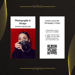 Carte De Visite Code QR de photographe simple et professionnel