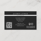 Carte De Visite Code QR de photographie de faune noire (Dos)