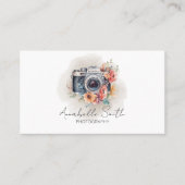 Carte De Visite Code QR de photographie florale rose rose (Devant)