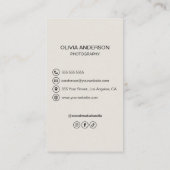 Carte De Visite Code QR de photographie moderne Photographe (Dos)