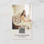 Carte De Visite Code QR de photographie moderne Photographe (Devant)