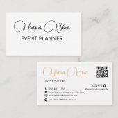 Carte De Visite Code QR de planificateur d'événement de style mini (Devant / Derrière)