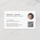 Carte De Visite Code QR de planificateur financier certifié CFP Ph (Devant)