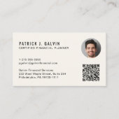 Carte De Visite Code QR de planificateur financier certifié CFP Ph (Devant)