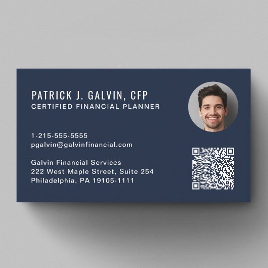 Carte De Visite Code QR de planificateur financier certifié CFP Ph