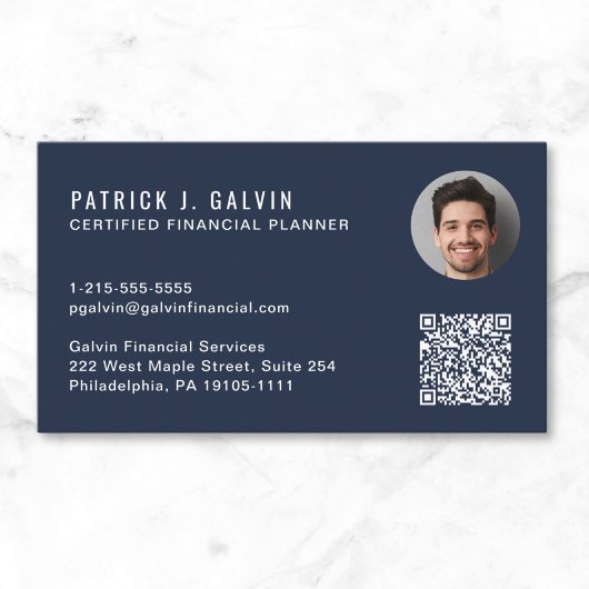 Carte De Visite Code QR de planificateur financier certifié CFP Ph