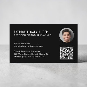 Carte De Visite Code QR de planificateur financier certifié CFP Ph