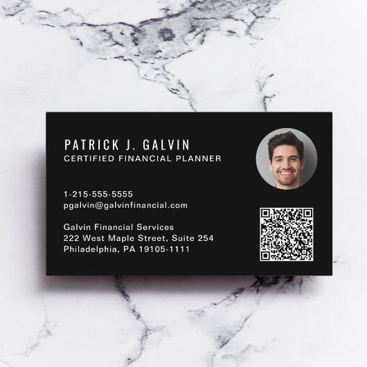 Carte De Visite Code QR de planificateur financier certifié CFP Ph