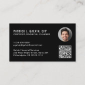 Carte De Visite Code QR de planificateur financier certifié CFP Ph (Devant)