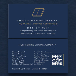 Carte De Visite Code QR de plâtrage de cloison sèche