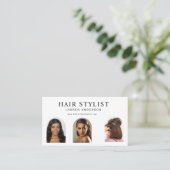 Carte De Visite Code QR de portefeuille de coiffeur blanc (Debout devant)