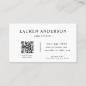 Carte De Visite Code QR de portefeuille de coiffeur blanc (Dos)