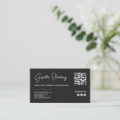 Carte De Visite Code QR de préparation de comptabilité fiscale CPA (Debout devant)