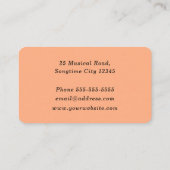 Carte De Visite Code QR de professeur de musique élégant pêche (Dos)