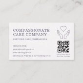Carte De Visite Code QR de professionnel d'aide à domicile pour pe (Devant)