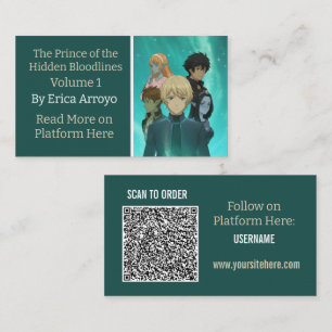 Carte De Visite Code QR de promotion de livre pour auteurs indépen