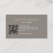 Carte De Visite Code QR de pulvérisation de bronzage moderne taupe (Dos)