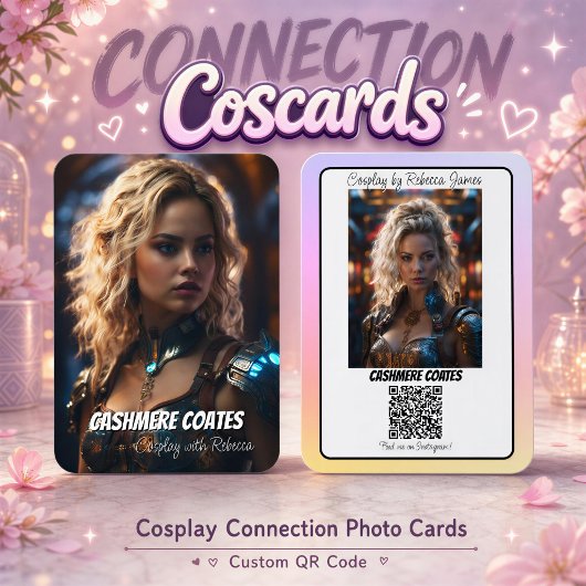 Carte De Visite Code QR de réflexion Coscard de connexion de cospl
