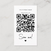 Carte De Visite Code QR de remerciement de commande blanc moderne (Dos)