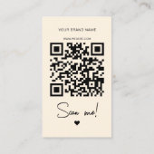 Carte De Visite Code QR de remerciement de commande moderne beige (Dos)
