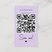 Carte De Visite Code QR de remerciement de commande moderne violet (Dos)