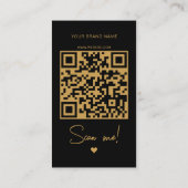 Carte De Visite Code QR de remerciement de commande noir moderne (Dos)